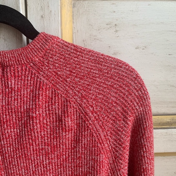 Uniqlo Red Marled Cotton Crewneck Sweater - Picture 7 of 11